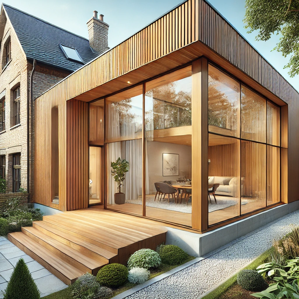 extension de maison en bois modernev